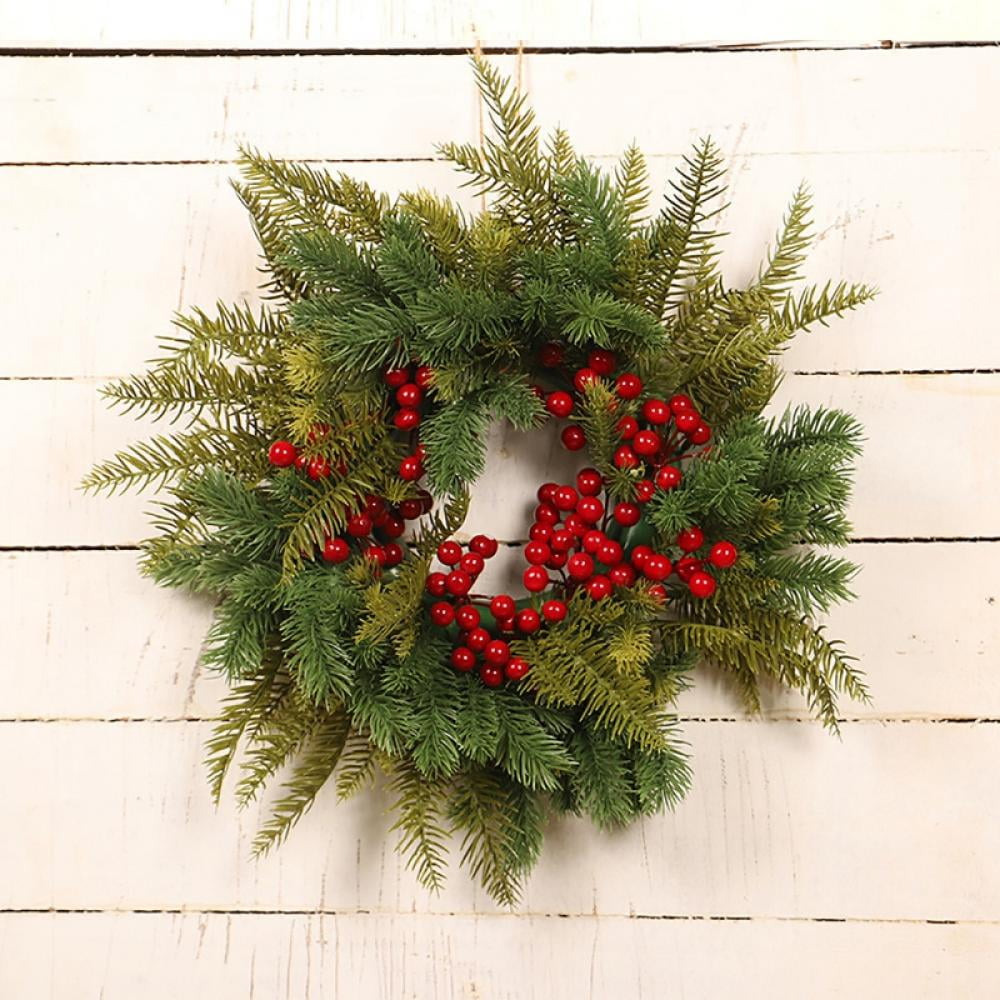 Christmas Wreath, Outdoor Prelit Artificial Christmas Wreaths for Front Door Decorations, Green
