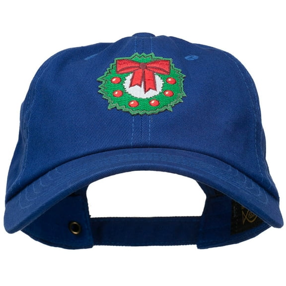 Christmas Wreath Patched Washed Cap - Royal OSFM
