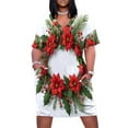 thumbnail image 1 of Christmas Wreath Red Floral Arrangement Loose Pocket Dress Dresses Summer Summer Dresses for Women, 1 of 9