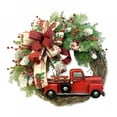 thumbnail image 1 of Christmas Wreath Red Truck Berry Artificial Garland Decoration for Front Door Shop Fireplaces Walls Windows New Year Decor-11.8 Inches, 1 of 5