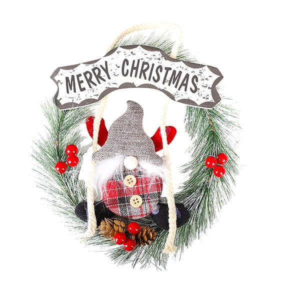 Christmas Wreath Santa Wreath Old Man Needle Wreath Christmas Decoration Supplies Small Wreath Christmas Wreath for Kitchen Cabinets Wreath Bags Outdoor Lit Christmas Wreath Sunflower Front Door