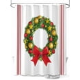 thumbnail image 1 of Christmas Wreath Shower Curtain Set ，Waterproof Fabric Shower Curtains Pig Bow Animal Red Stripes Winter Farm Shower Curtains for Bathroom,Bathroom Decor 72"x96", 1 of 6