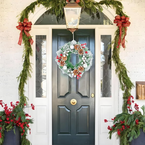 Christmas Wreath Simulation Wreath Hanging Window Props On The Door Background Christmas Tree Accessories Home Decor Holiday Decorations Christmas Decor