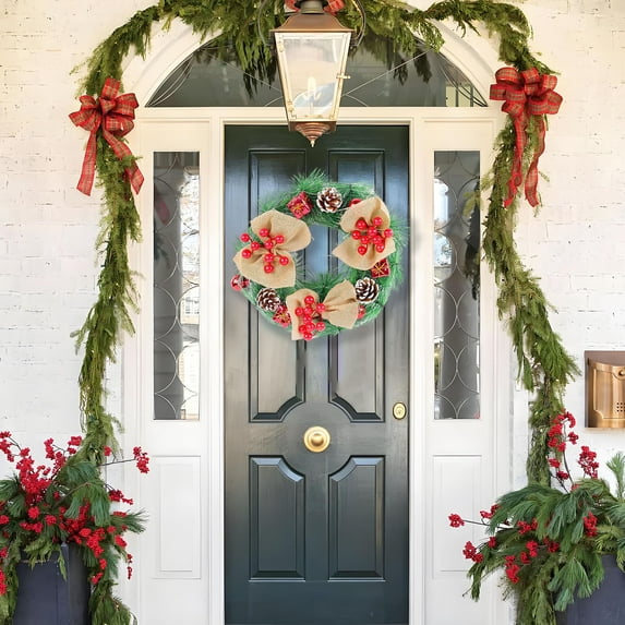 Christmas Wreath Simulation Wreath Hanging Window Props On The Door Background Christmas Tree Accessories Home Decor Holiday Decorations Christmas Decor