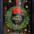 thumbnail image 1 of Christmas Wreath Stickers, Christmas Decoration Stickers, Electrostatic Window Clings for Glass and Mirrors, PVC Holiday Wall Decals Green Festive Removable Adhesive, 1 of 7
