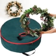 thumbnail image 1 of Christmas Wreath Storage Bag 24 Inch, Wreath Storage Container with Handle, Foldable Round Holiday Wreath Storage Organizer, Durable Festive Storage Tote for Home, Garage, and Closet, 1 of 6