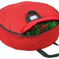 thumbnail image 1 of Christmas Wreath Storage Bag 25" - Handles Made Of Durable 600D Oxford Polyester Material Storage Bag Extra Large 25” Holiday Wreaths Container (Red), 1 of 6