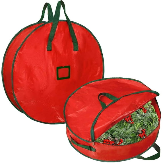 Christmas Wreath Storage Bag, Heavy Duty Wreath Storage Container, 1 pack