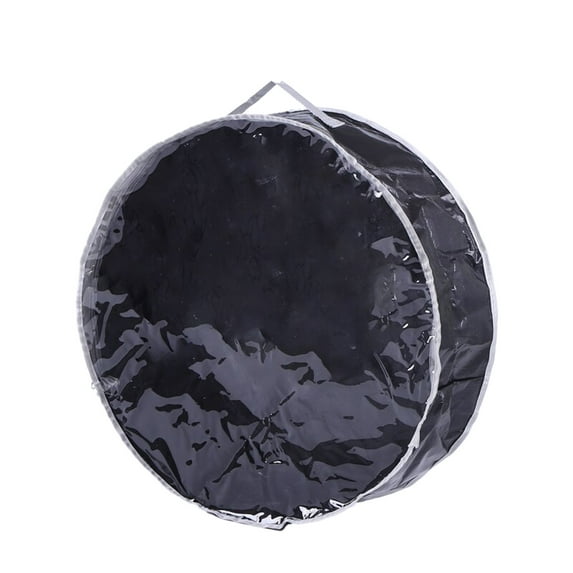 Christmas Wreath Storage Bag with Clear Window - Tear-Proof PE Fabric Holiday Garland Container (36" Sizes Black)