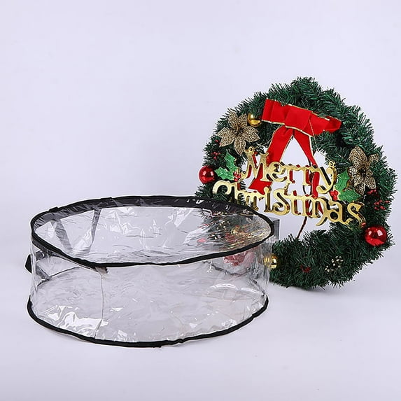 Christmas Wreath Storage Bags Holiday Garland Storage Containers Waterproof Storage Bags Zippered Bags With Reinforced Handles For Christmas Artificial Wreath Supplies Storage Containers