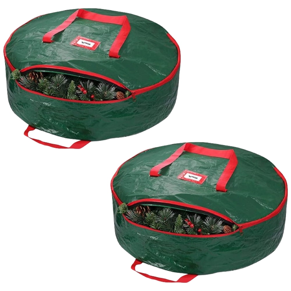 Christmas Wreath Storage Container 24 Inch Plastic Wreath Storage Bag