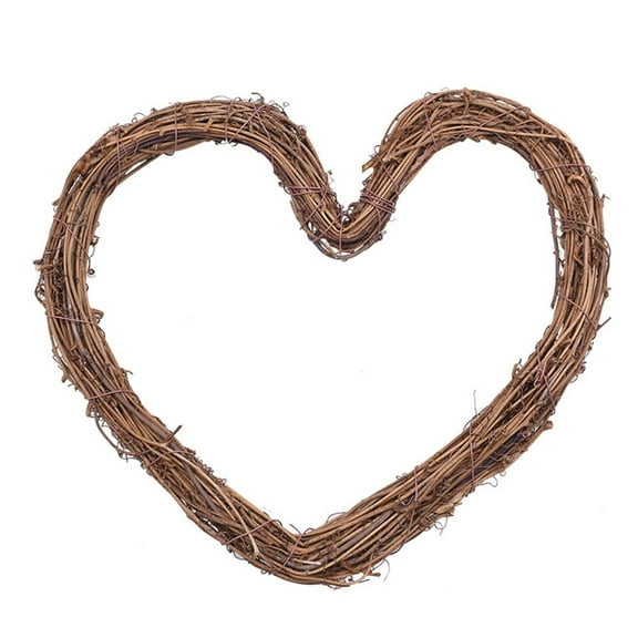 Christmas Wreath,Visland Heart Shape Natural Grapevine Wreath Ring DIY Craft Vines Base Grapevine Roll Wreath Door Garland Home Wedding Decor For Christmas