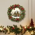 thumbnail image 1 of Christmas Wreath Wall Sticker, Holiday Wall Decal Removable Xmas Wall Decoration for Living Room, Bedroom & Fireplace, 1 of 5