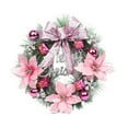 thumbnail image 1 of Christmas Wreath With Bow Wall Decor Ornaments Plastic Silk Cloth 40cm Tree Hanging Pine Needles, 1 of 10
