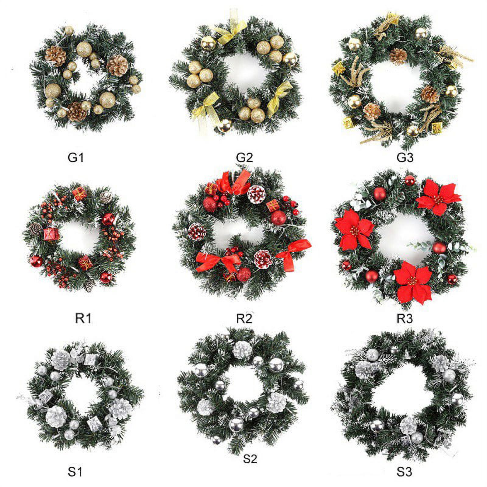 Christmas Wreath With LED Light Battery Powered Hanging Garland 12