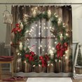 Christmas Wreath and Candle Shower Curtain Festive Home Decor for