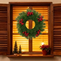 Christmas Wreath for Door, 50cm Artificial Pine Wreath with Multicolor Decorations for Indoor and Outdoor Holiday Decor, 1 Piece