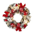 thumbnail image 1 of Christmas Wreath with Luminous Light Strip - 12"/16"/20" Sizes, Premium Needles/Red Branches for Christmas Front Door Decor & Christmas Home Decor, 1 of 5