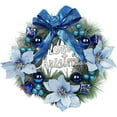 thumbnail image 1 of Christmas Wreaths, Artificial Christmas Wreaths for Front Door, Merry Christmas Wreath with Bow, Xmas Wreaths Ornaments, Christmas Door Wreath Flowers Ornaments for Holiday Party Decor Blue, 1 of 12