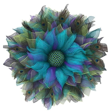 Christmas Wreaths Blue Peacocks Wreath Rattan Christmas Decoration Holiday Party