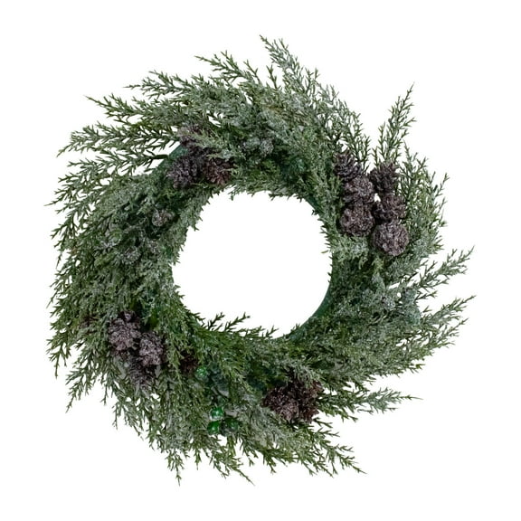 Christmas Wreaths Decorations, 11.81" Lush Norfolk Pine Cypress Pine Cones Wreaths Greenery Winter Wreaths for Front Door, Christmas Decorations Indoor Outdoor Home Decor