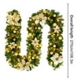 thumbnail image 1 of Christmas Wreaths for Front Door Hwkond 9ft Christmas Garland With LED Lights Battery Operated Pre-Lit Artificial Garland For Christmas Decor Stairs Wall Door Indoor Outdoor Up to 60% Off, 1 of 6
