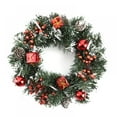 thumbnail image 1 of Christmas Wreaths Garlands Swags for Front Door Hanger Outdoor with Battery Powered LED Light String Hanging Garland Holiday Home Decorations 10", 1 of 3