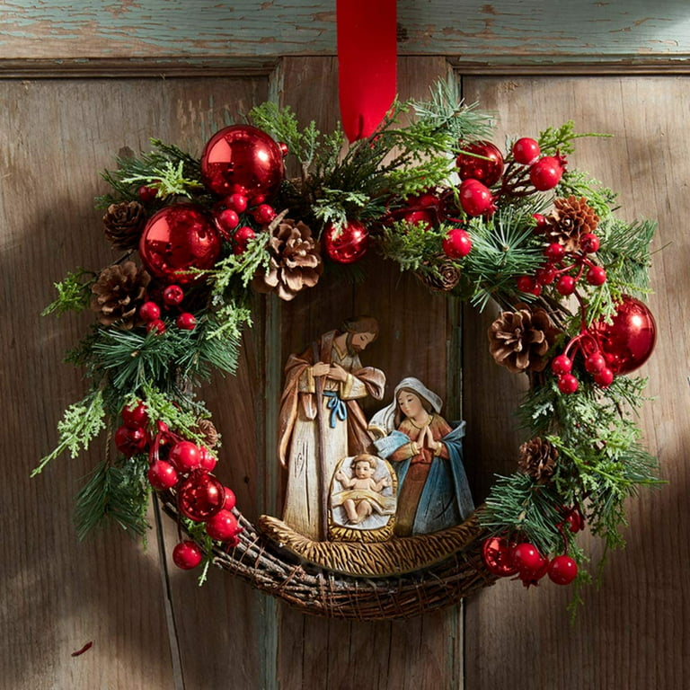 Christmas Wreath for Front Door, Indoor Outdoor Holiday