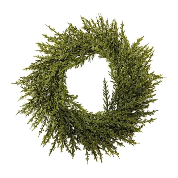 Christmas Wreaths for Front Door, Large Real Touch Pine Cedar Ring, Winter Wreath for Windows Indoor Outdoor Farmhouse Wall Porch Decor