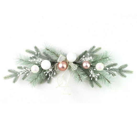 Christmas Wreaths for Front Door Silver Xmas Door Wreath with Bow Berries Pine Cones for Outdoor Indoor Christmas Decorations