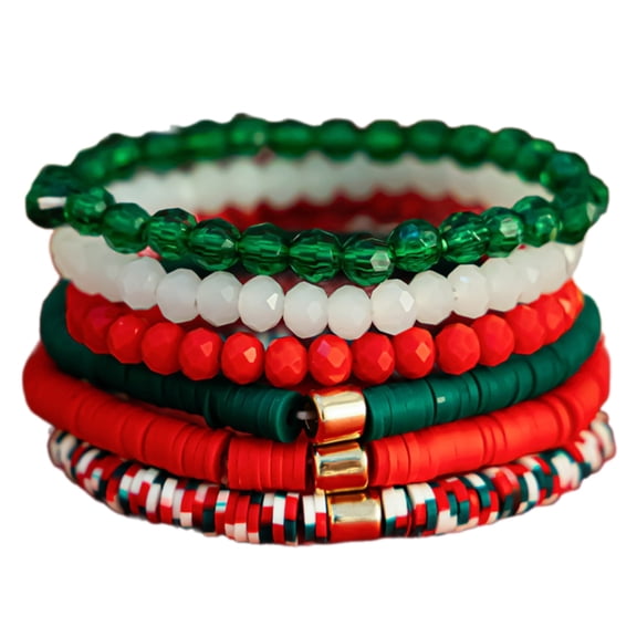 Christmas Wristbands Colorful Clay Beads Bracelets Friendship Bracelets for Girl