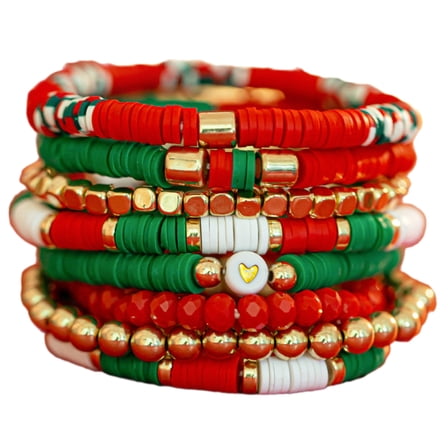 Christmas Wristbands Colorful Clay Beads Bracelets Friendship Bracelets for Girl