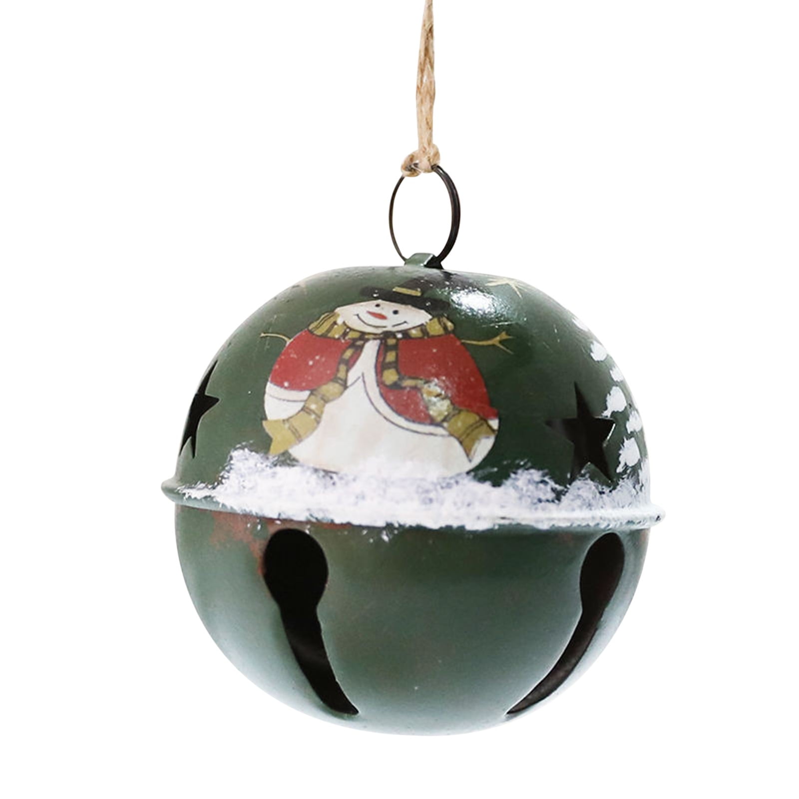 Christmas Wrought Iron Bell Christmas Tree Santa Claus Snowman Hanging