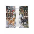 thumbnail image 1 of Christmas Xmas Sheer Curtains 2 Panels Set, Wreath Snowman Cute Dog Winter Window Sheer Curtains for Living Room/Bedroom, Light Filtering Rod Pocket Voile Drapes, 52" W x 72" L, 1 of 7