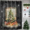 thumbnail image 1 of Christmas Xmas Shower Curtains for Bathroom, Tree Ball Fruits Snowflake Black Waterproof Fabric Shower Curtain for Bathroom Bathtub Decoration, Machine Washable, 72"x72", 1 of 9