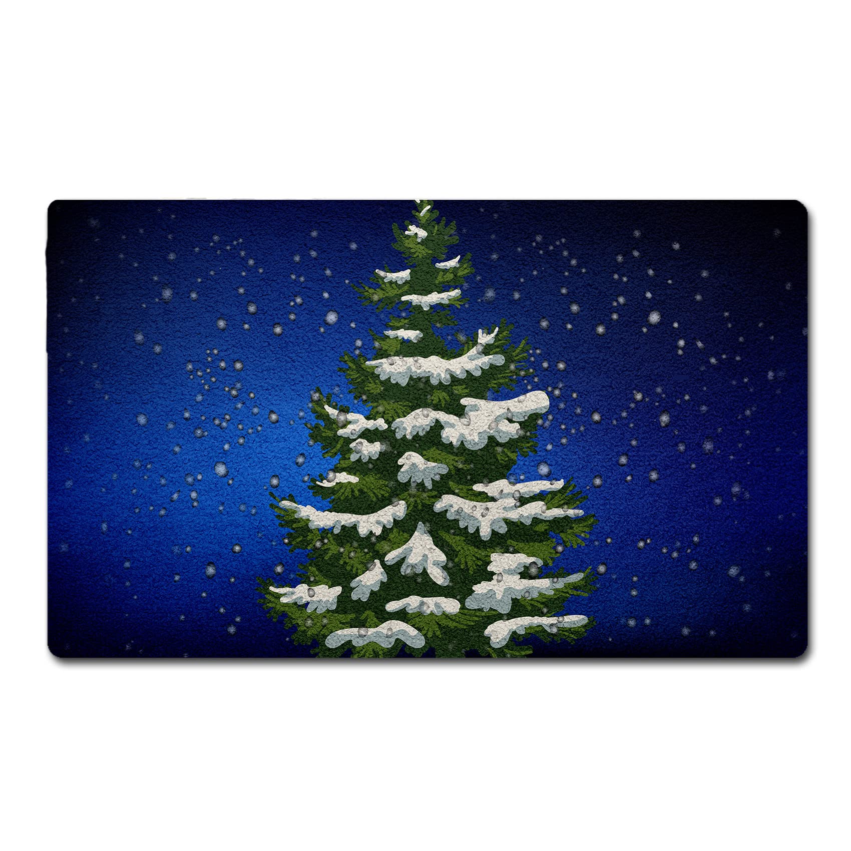 Christmas Xmas Tree Midnight Navy Doormat NonSlip Absorbent Resist