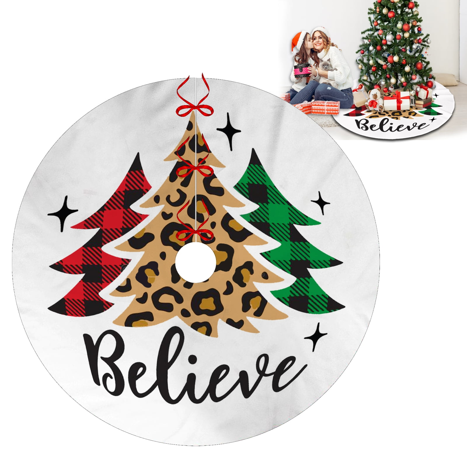 Christmas Xmas Tree Skirt,Christmas Wreath Christmas Tree Skirt for