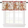 thumbnail image 1 of Christmas Xmas Valances for Windows, Watercolor Gingerbread Man Light Filtering Window Treatment Valances, Rod Pocket Small Curtains for Kitchen/Bathroom, 56"x16", 1 of 9