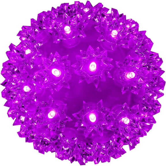 Christmas YANTONs Ball 7" Outdoor Hanging Sphere YANTONs 100 LED Orb Purple StarYANTON Sphere for Tree Porch Bedroom Christmas Decorations, Purple