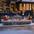 thumbnail image 1 of Christmas Yard Fence Banner Long Festive Decoration with Santa Reindeer for Outdoor Patio Railing Wall Holiday Decor, 1 of 9
