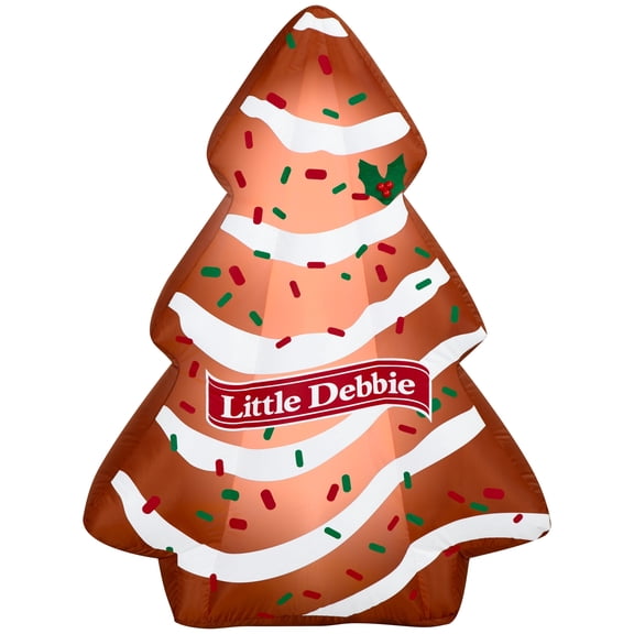 Christmas Yard Inflatables Light Little Debbie Christmas Tree Cake Chocolate Mc Kee, 4.5ft