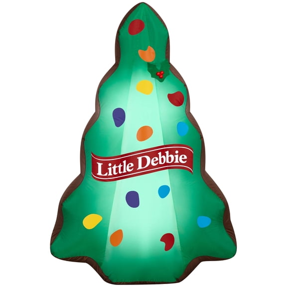 Christmas Yard Inflatables Light Little Debbie Green Christmas Tree Brownie Mc Kee 4.5 ft