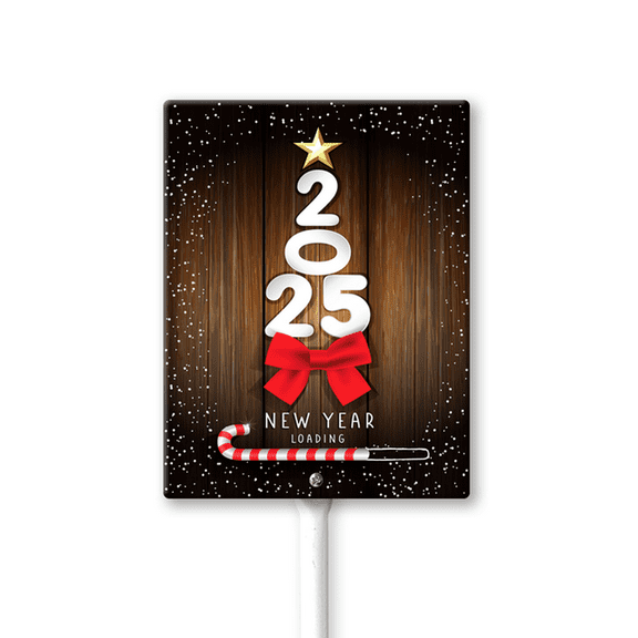 Christmas Yard Signs with Metal Stakes, 8×12 Inch Christmas Decorations Outdoor Yard, 2025 New Year Loading Holiday Xmas Garden Yard Supplies for Winter Party Outdoor Front Yard Lawn