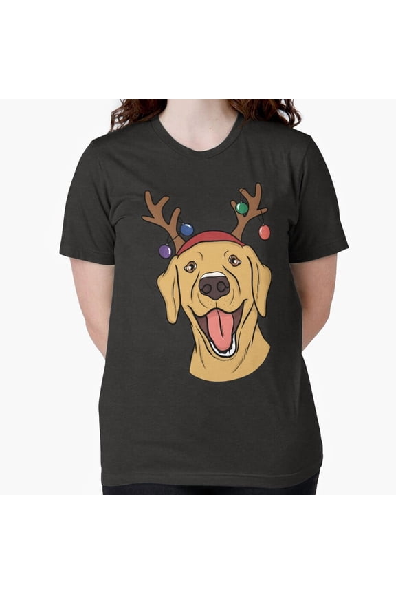 Christmas Yellow Lab Labrador Retriever Dog Pet Fun Unisex T-Shirt, up to size 5XL