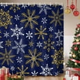 thumbnail image 1 of Christmas Yellow Snowflake Shower Curtain, Winter Xmas Blue Simple Waterproof Fabric Shower Curtains with 12 Hooks, Bathroom Curtain Set for Bathroom Accessories Decor, 72 x 84 Inches, 1 of 9