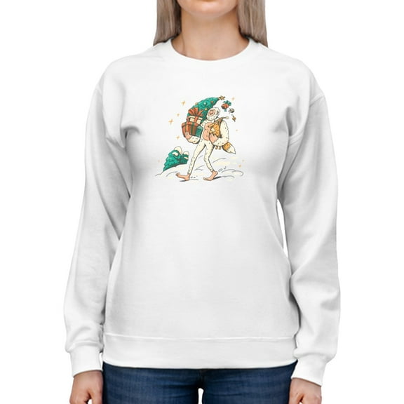 Christmas Yeti Sweatshirt Women -Smartprints Designs, Female Large