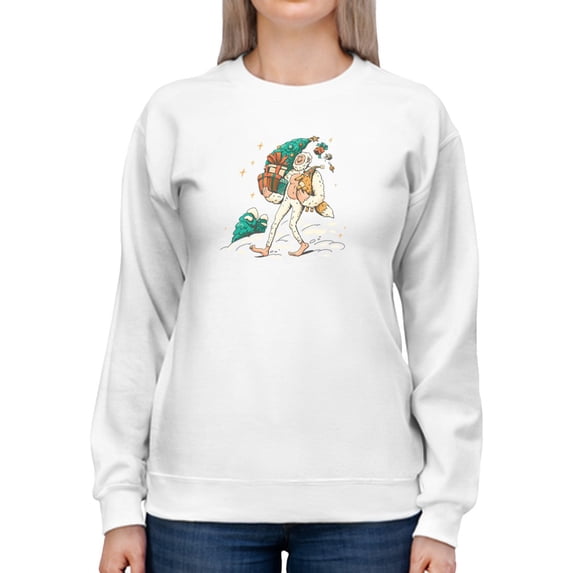 Christmas Yeti Sweatshirt Women -Smartprints Designs, Female x-Large