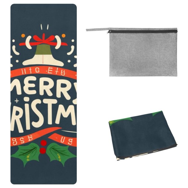 Christmas Yoga Blanket with Storage Bag, 72.8"x26.8" Suitable for