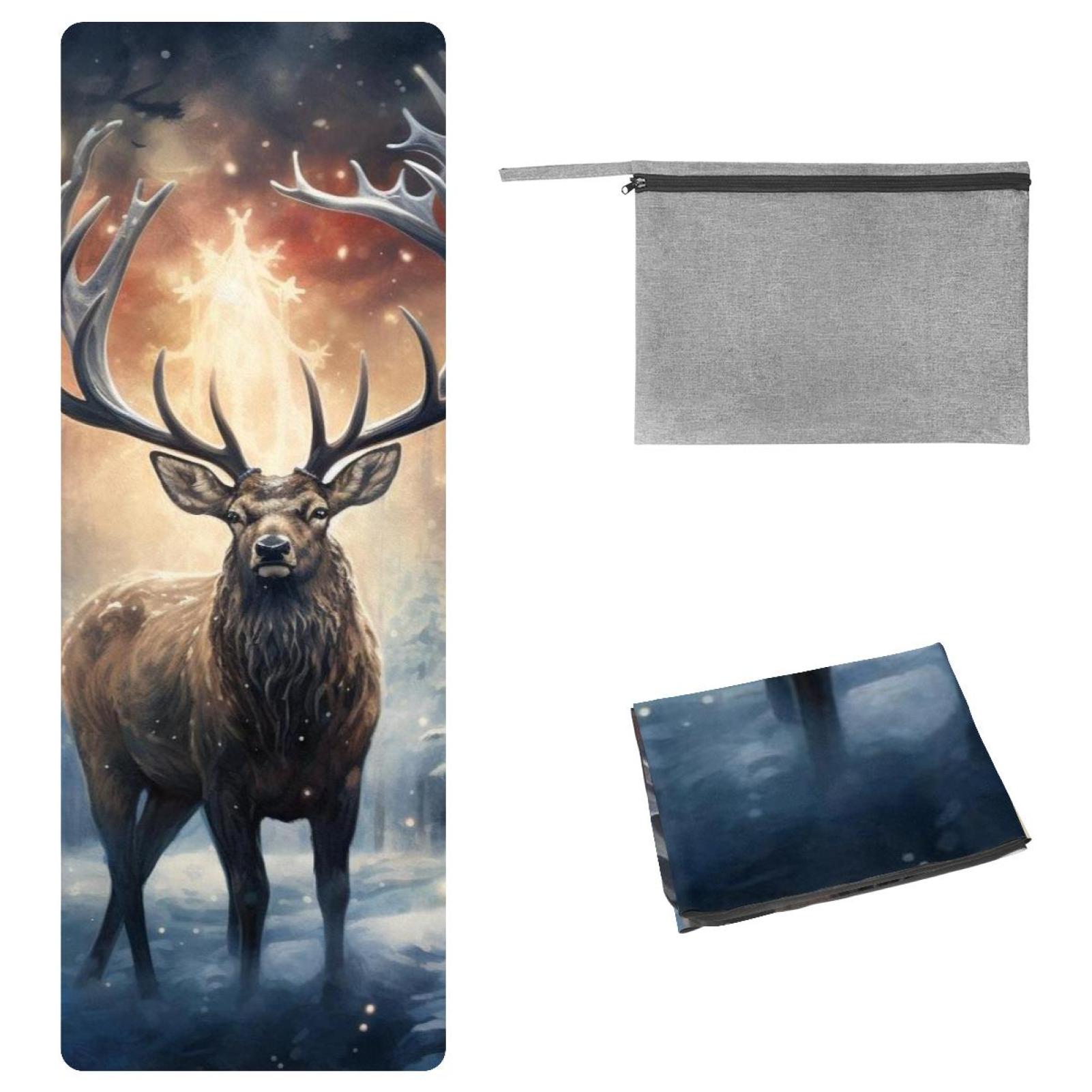 Christmas Yoga Towel with Storage Bag, 72.8"x26.8", Suitable for Yoga