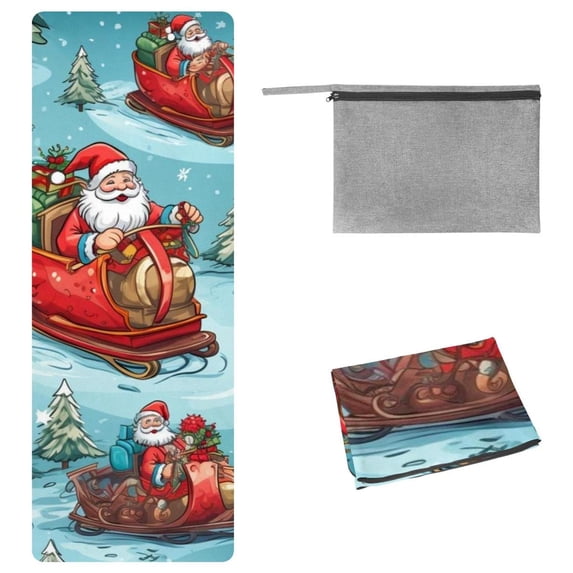 Christmas Yoga Towels with Storage Bag, 72.8"x26.8", Suitable for Yoga, Pilates, Fitness, etc. - Yoga Towel, Yoga Mat Towel